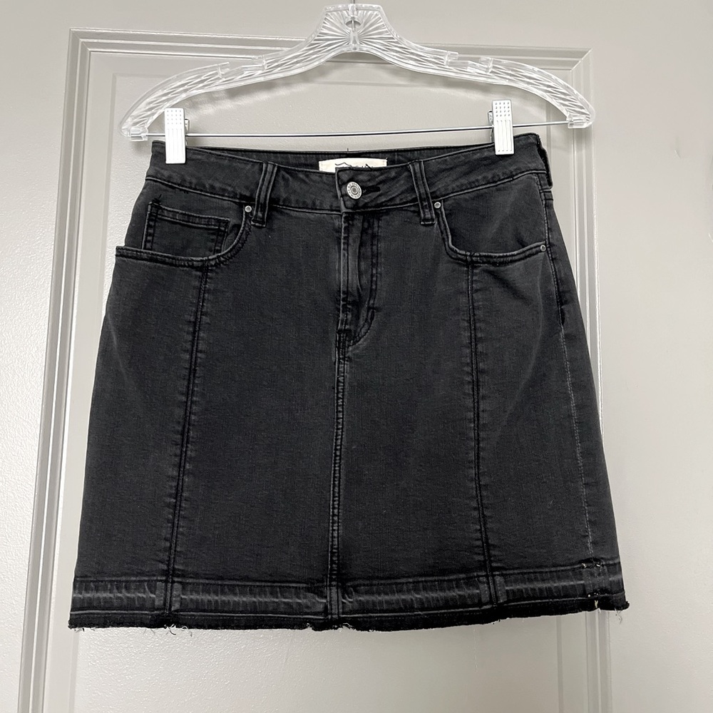 Black denim skirt